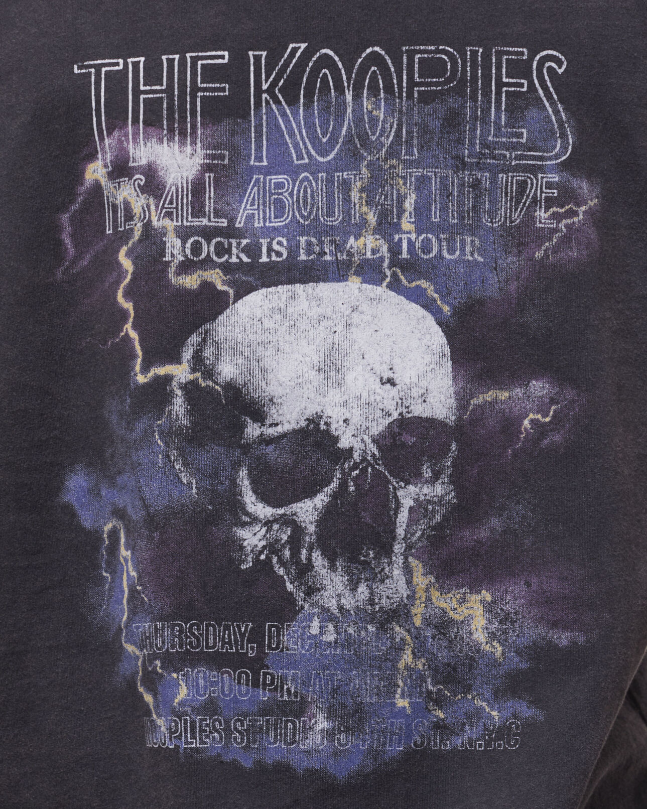 The Kooples HOMME BLACK WASHED t-shirt homme sérigraphié noir
