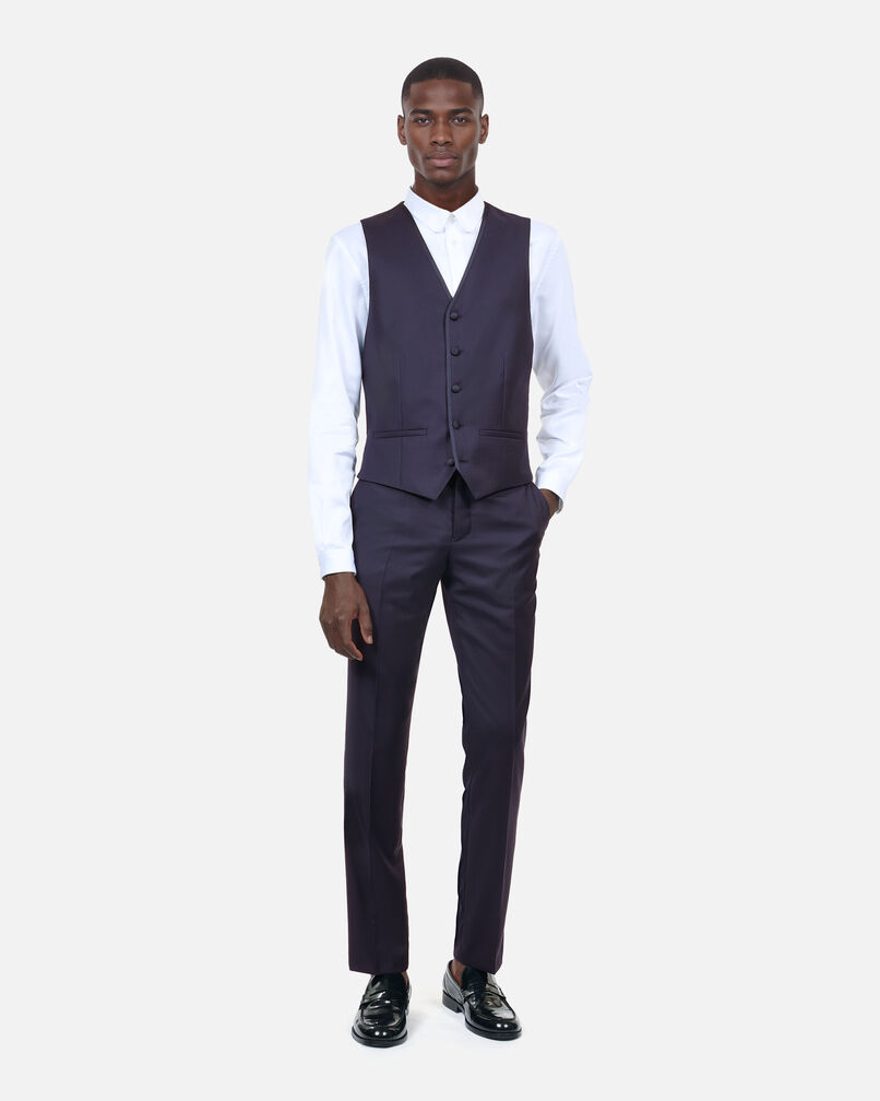 The Kooples HOMME NAVY gilet de smoking en laine bleu marine coupe ajustée