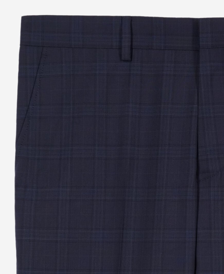 The Kooples MEN NAVY navy blue prince of wales wool suit trousers