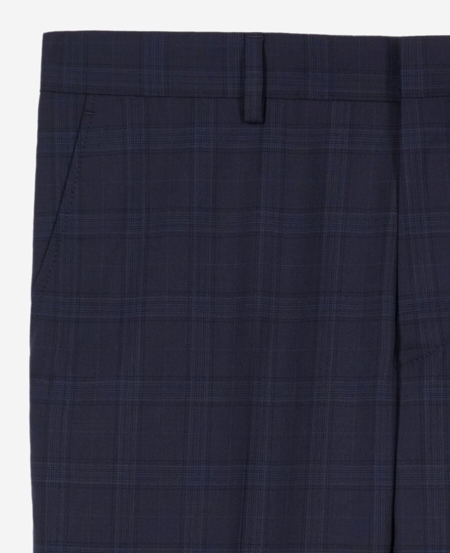 The Kooples H NAVY navy blue prince of wales wool suit trousers