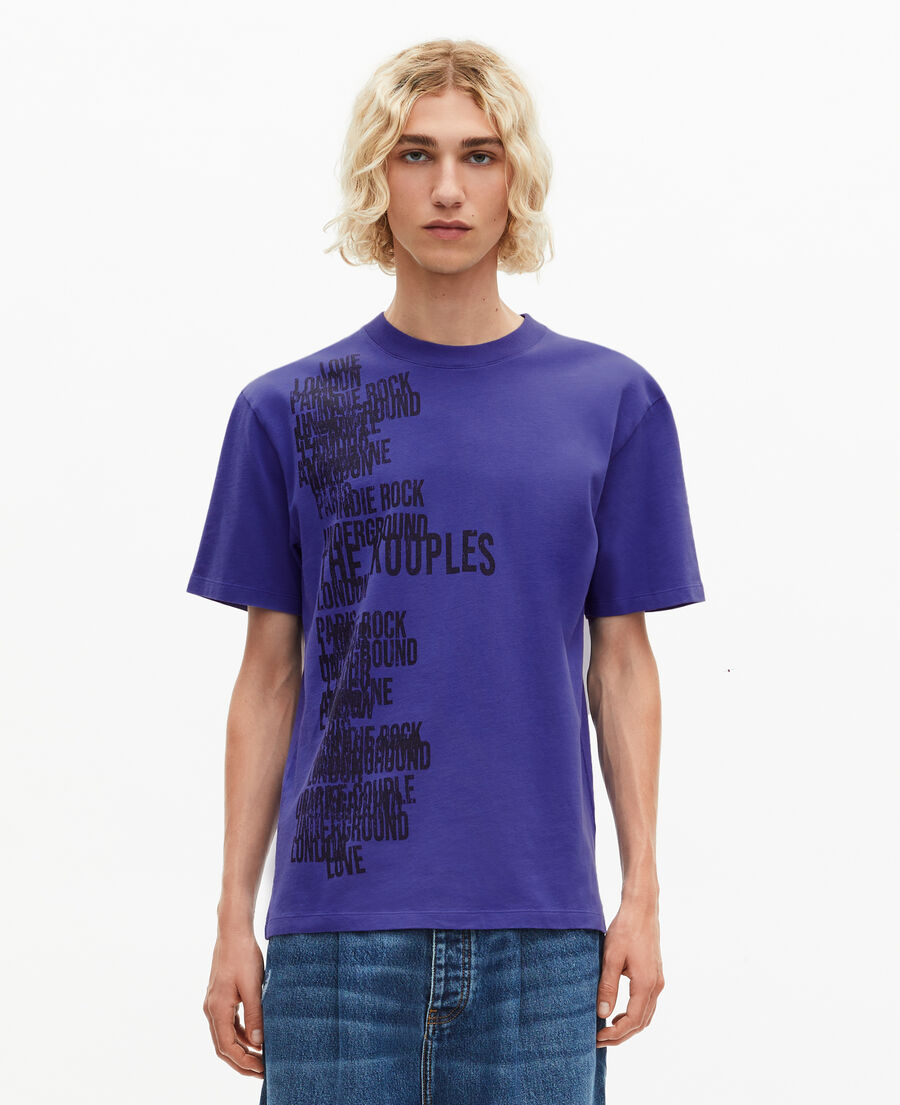 The Kooples H ELECTRIC BLUE t-shirt with purple screen print