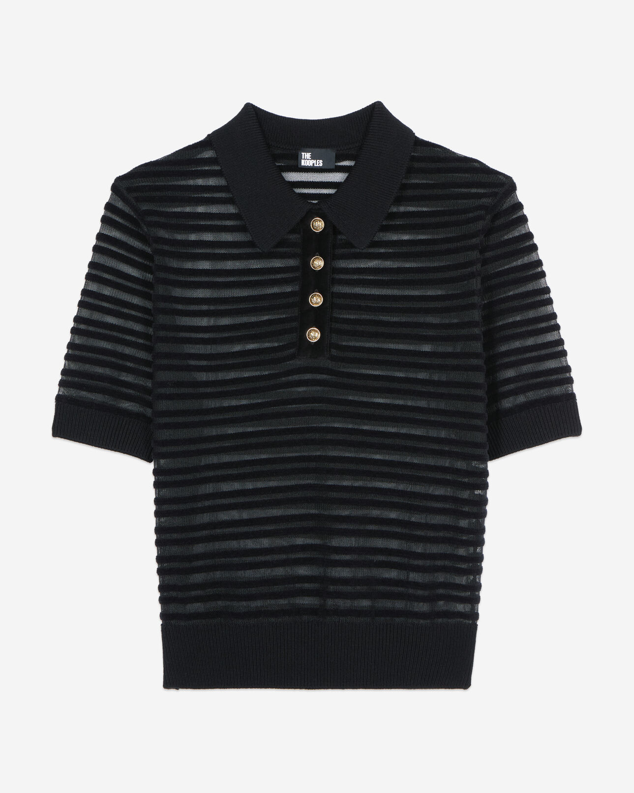 The Kooples FEMME BLACK polo en maille noire