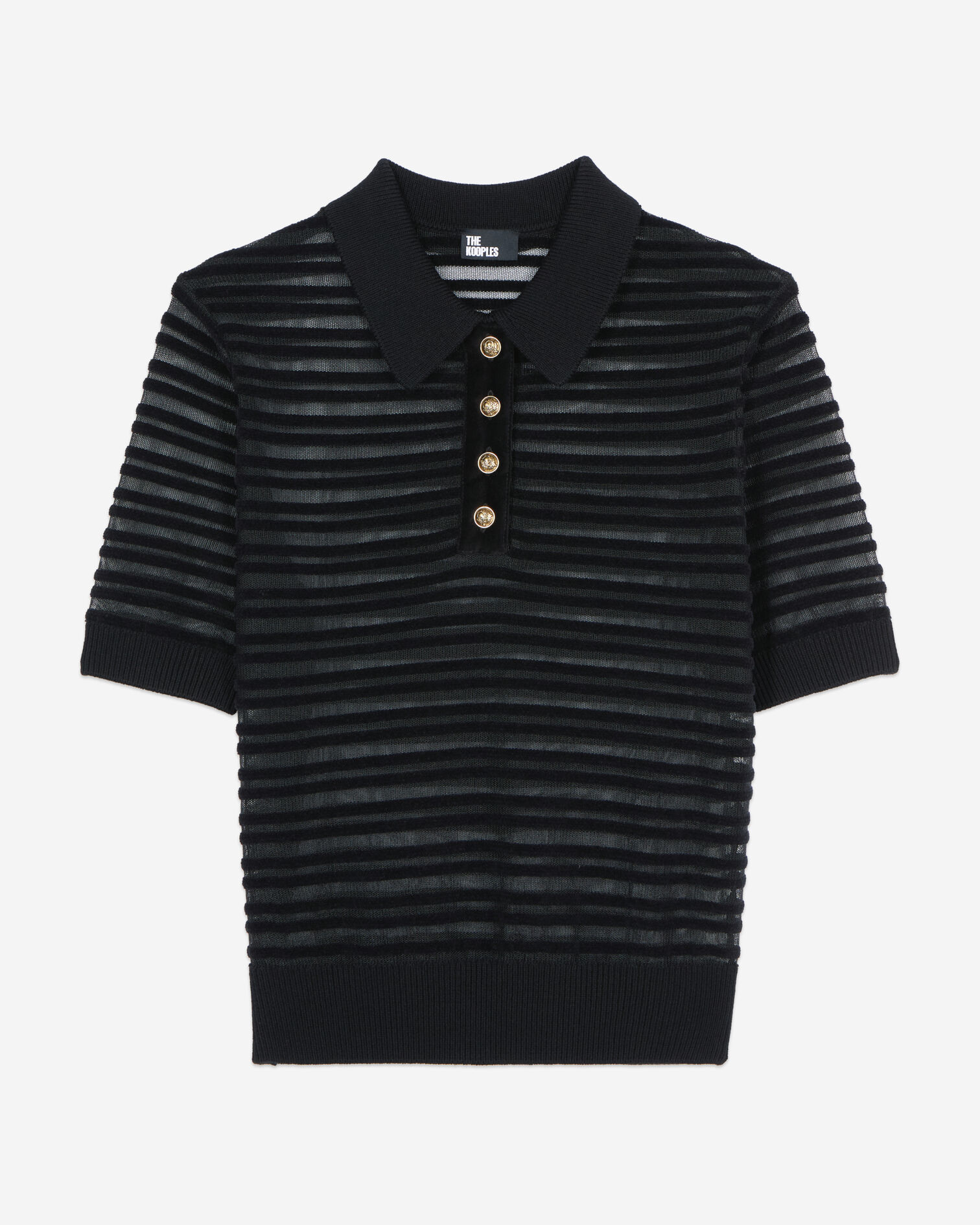 Polo en maille noire, BLACK, hi-res image number null