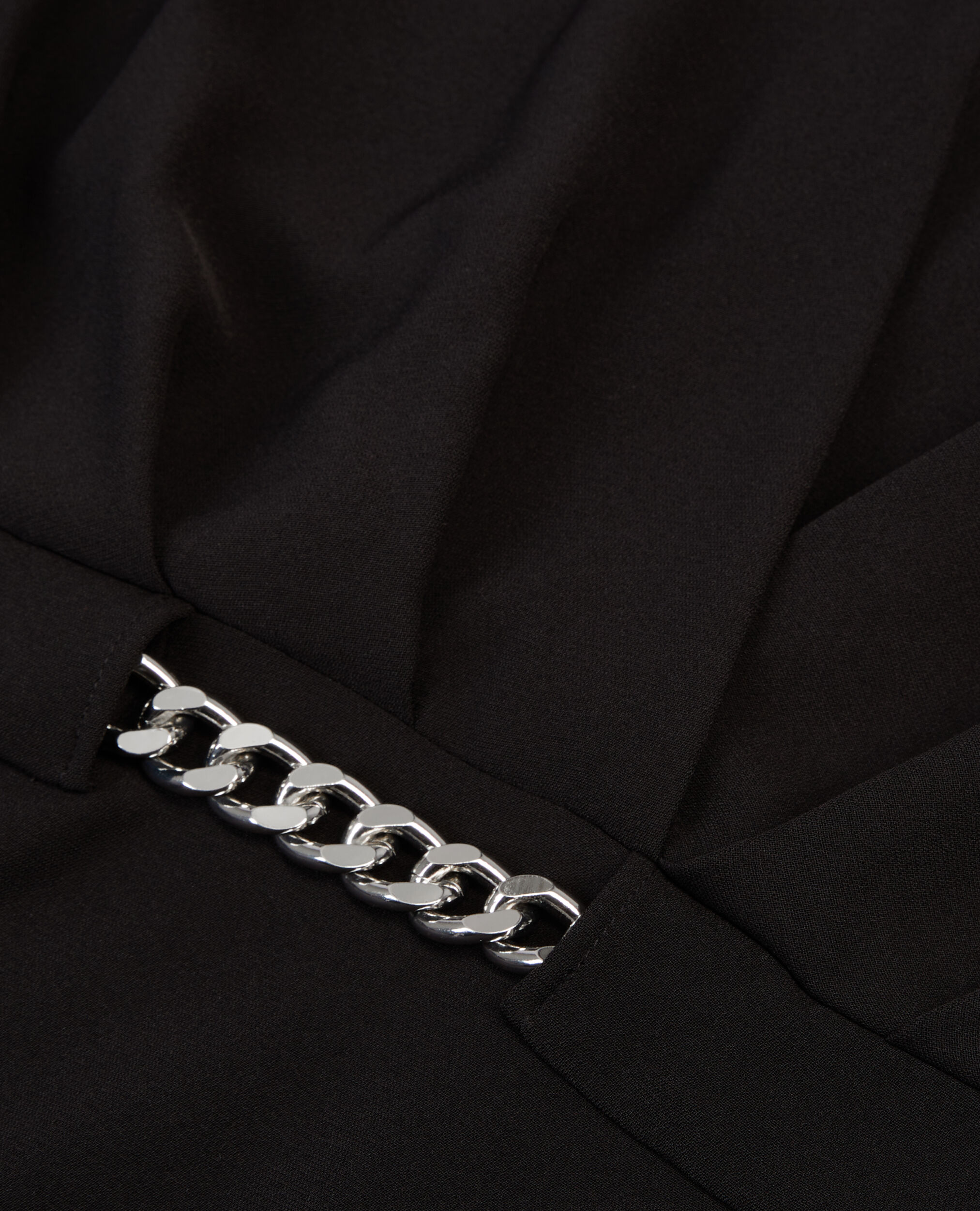 Vestido corto negro crepé cadena, BLACK, hi-res image number null