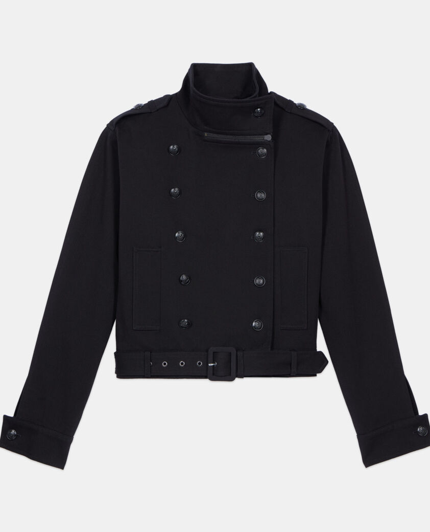 The Kooples FEMME BLACK blouson style trench noir