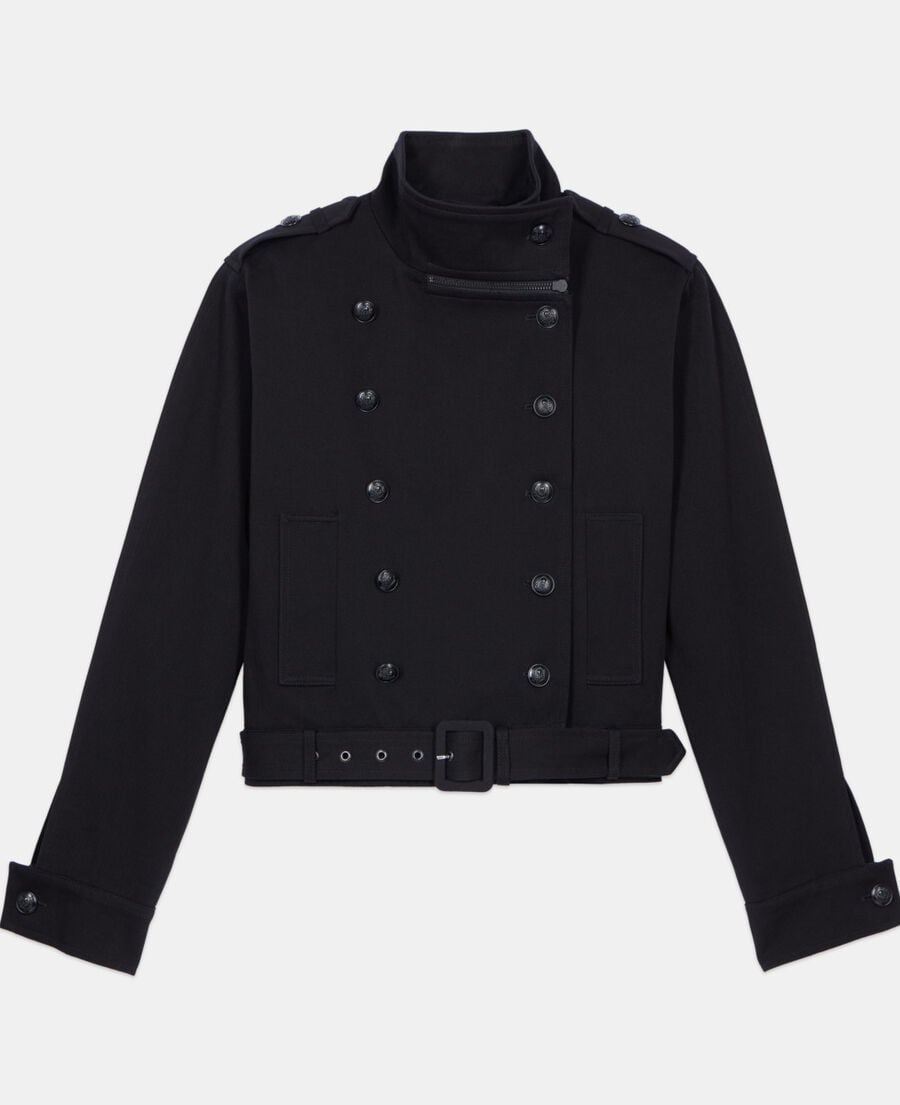 The Kooples FEMME BLACK blouson style trench noir