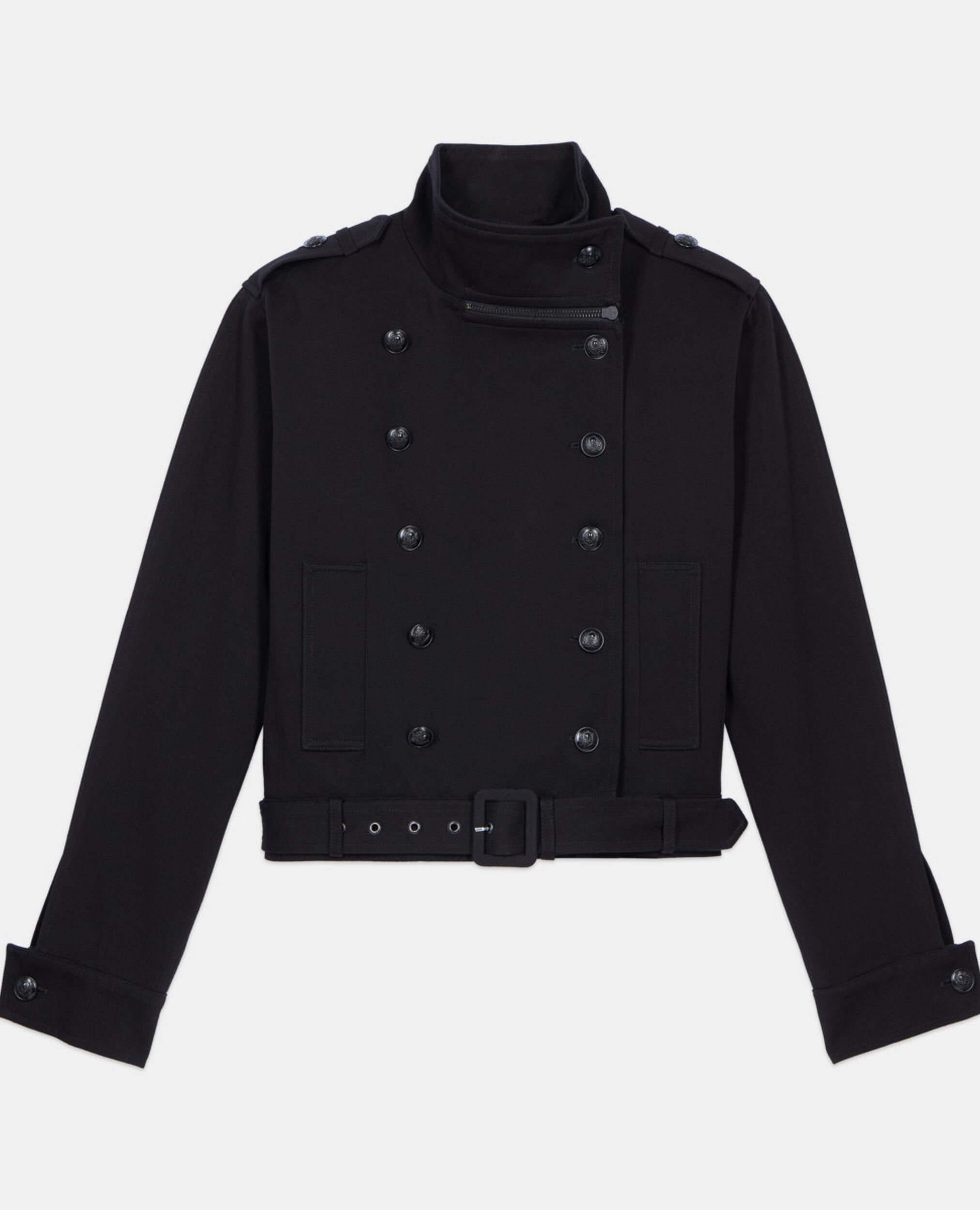 Blouson style trench noir, BLACK, hi-res image number null