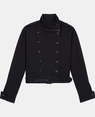 The Kooples FEMME BLACK blouson style trench noir