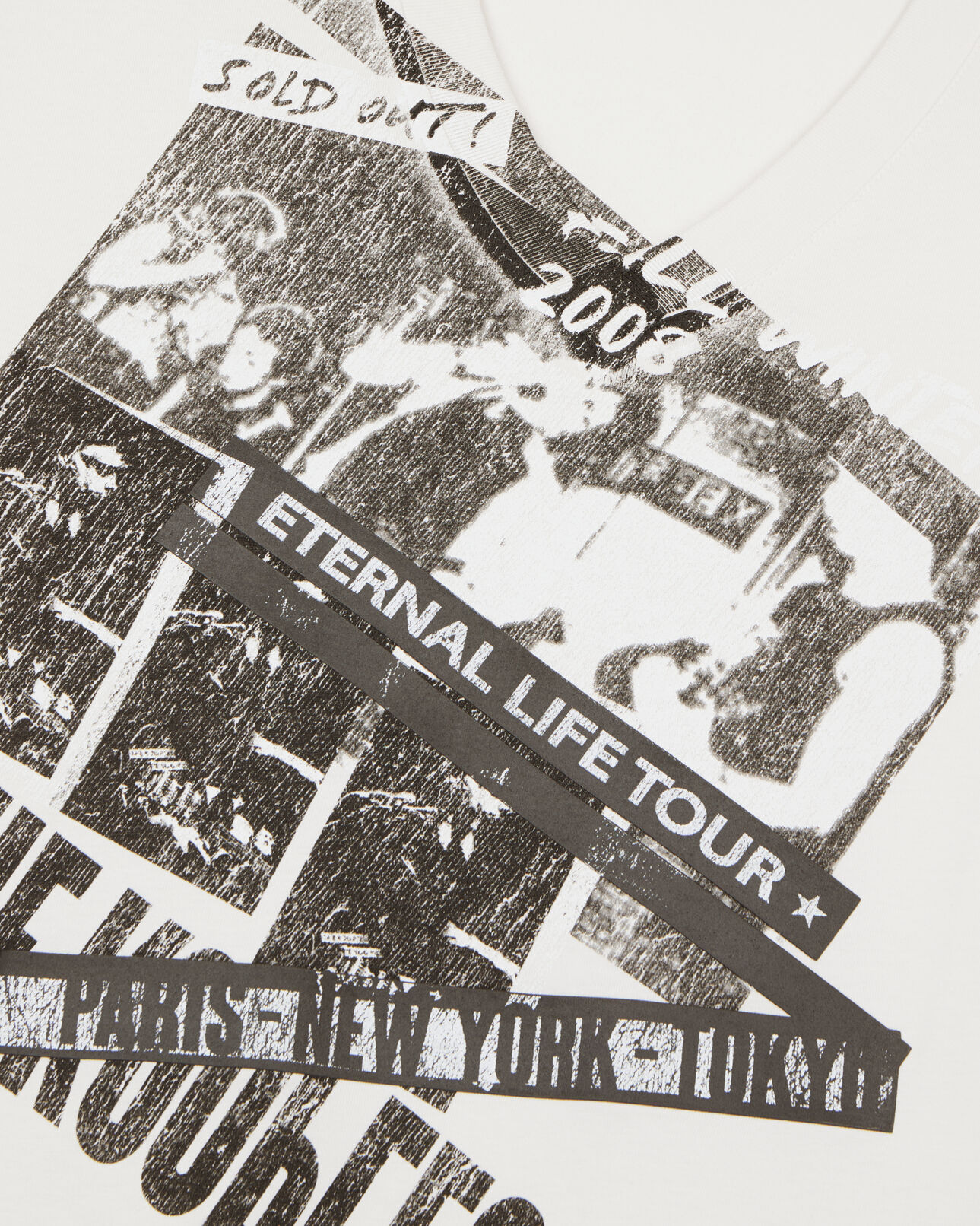 The Kooples MEN ECRU ecru eternal life tour serigraphy t-shirt