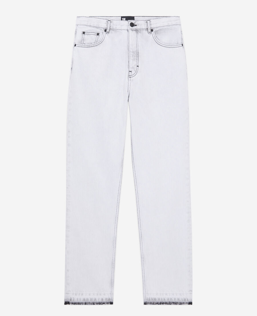 Straight bleached white jeans