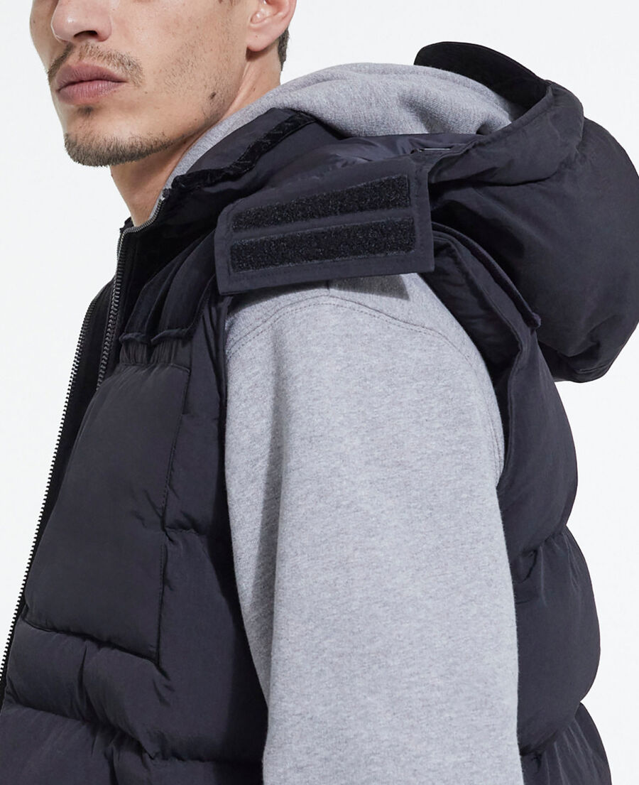 black sleeveless down jacket