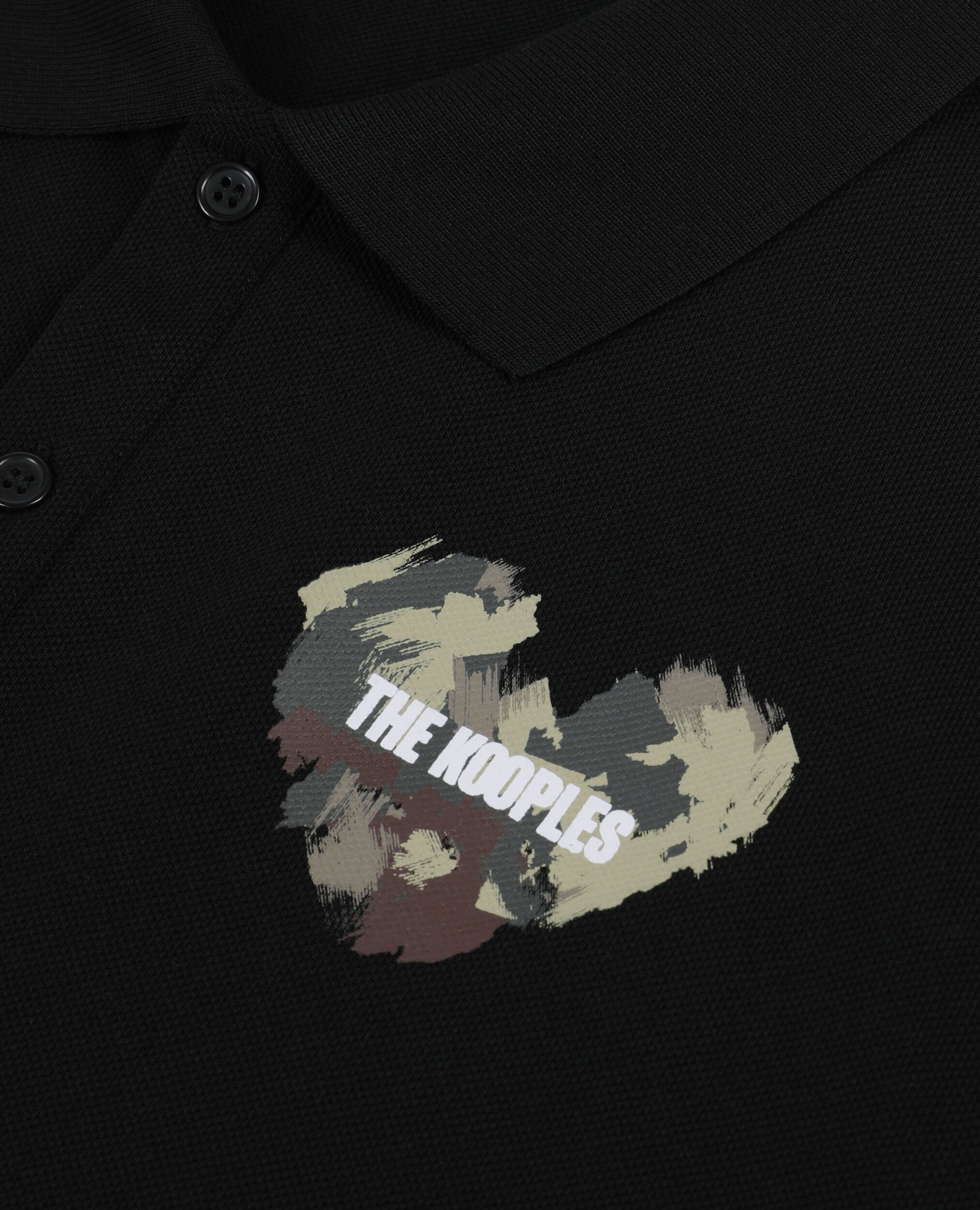 Black pique cotton polo t-shirt, BLACK, hi-res image number null