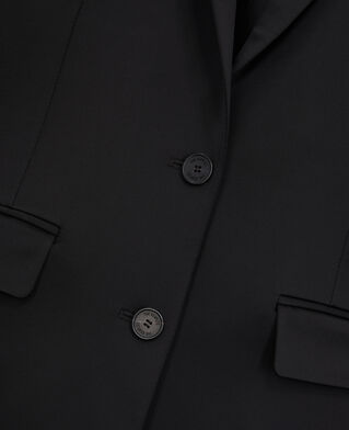 The Kooples DAMEN BLACK schwarze anzugjacke aus satin