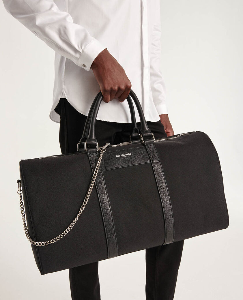 The Kooples MEN BLACK black weekend bag with removable chain