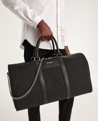 The Kooples MEN BLACK black weekend bag with removable chain