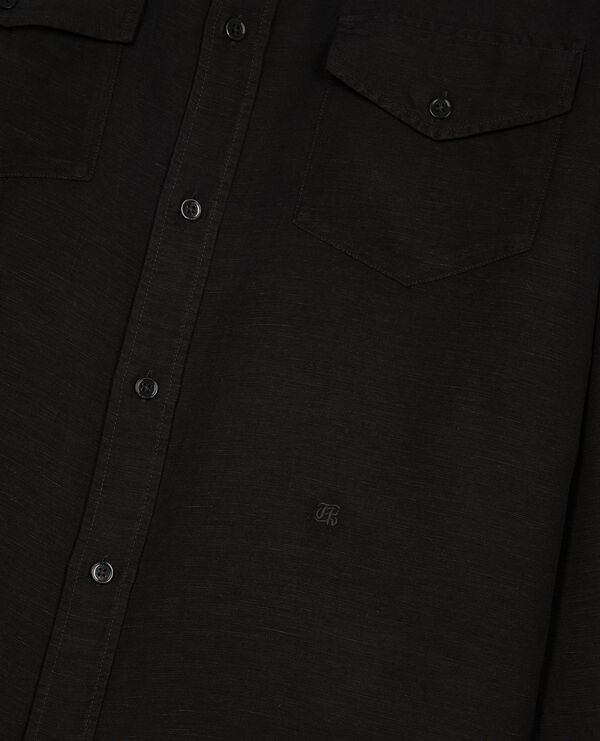 The Kooples HOMBRE BLACK camisa negra mezcla de lino
