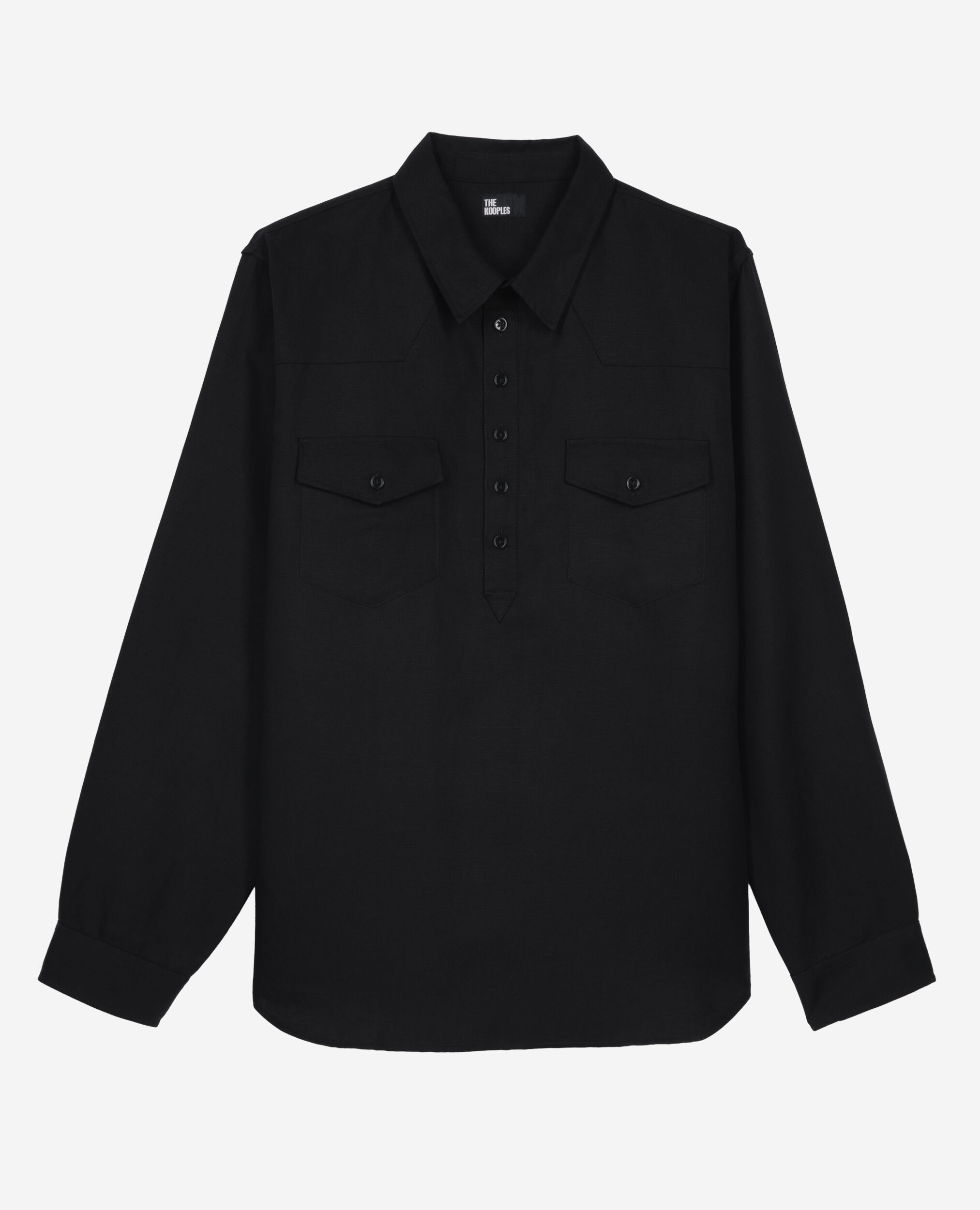 Chemise style polo noire, BLACK, hi-res image number null