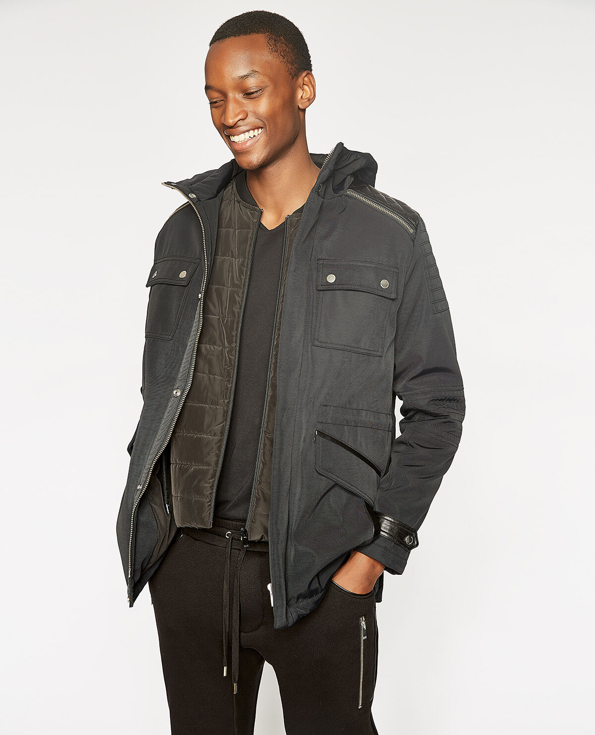 Mid length black 2024 jacket