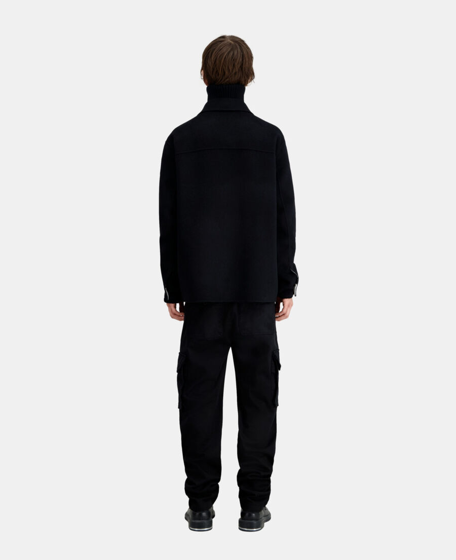 schwarze hemdjacke aus einer wollmischung