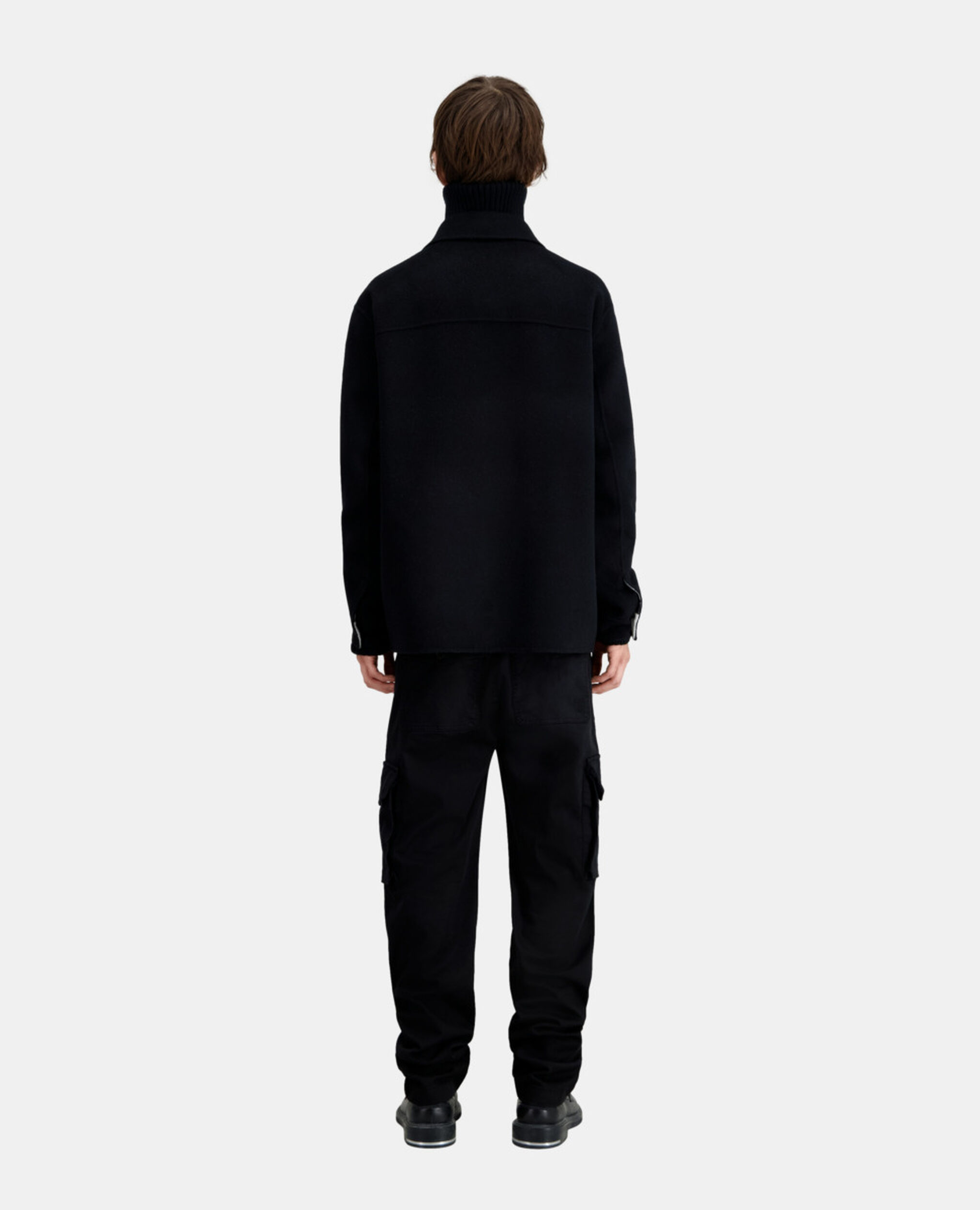 Schwarze Hemdjacke aus einer Wollmischung, BLACK GREY, hi-res image number null