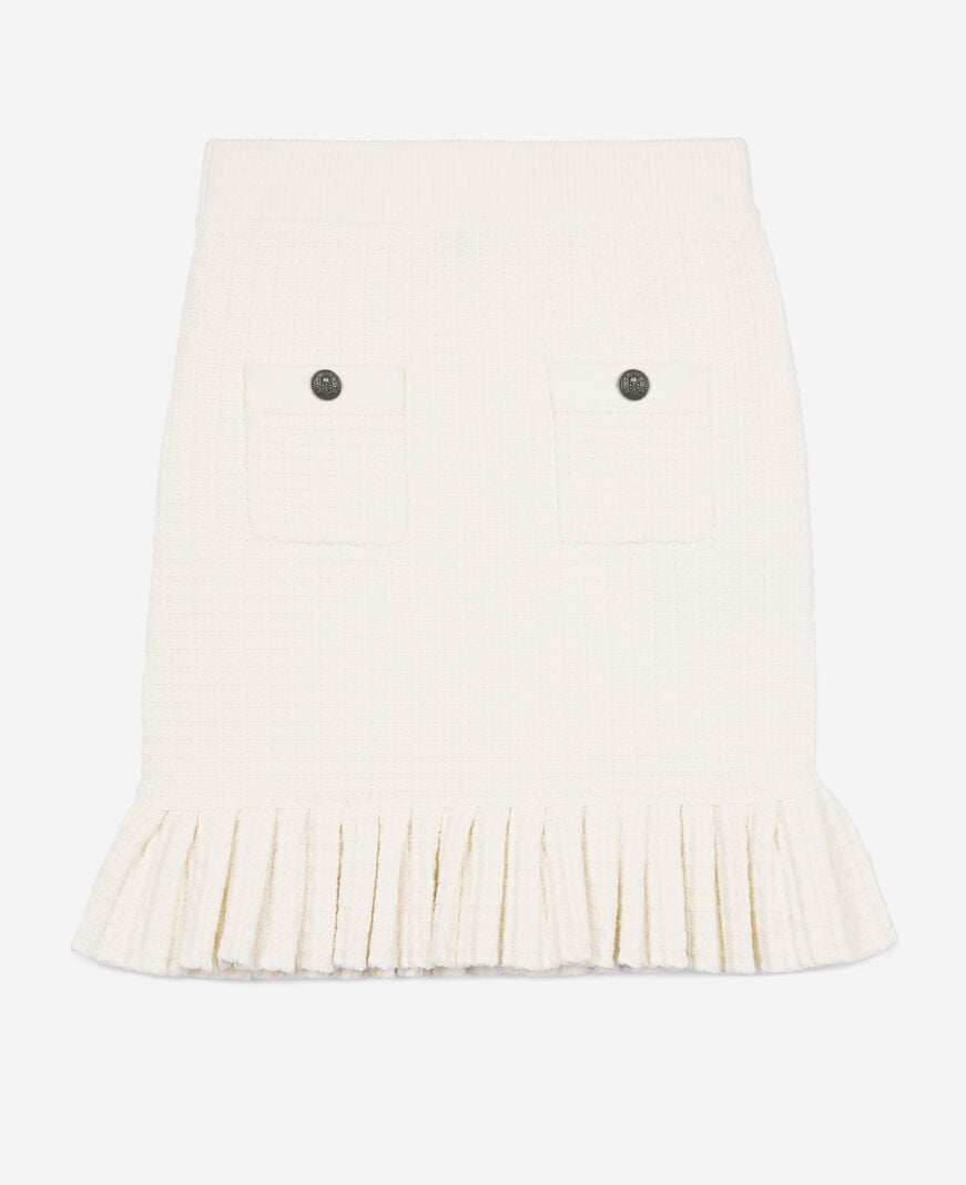 The Kooples FEMME ECRU jupe courte en maille écrue