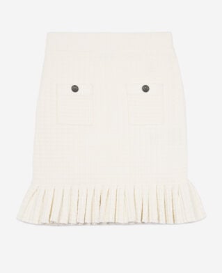 The Kooples FEMME ECRU jupe courte en maille écrue