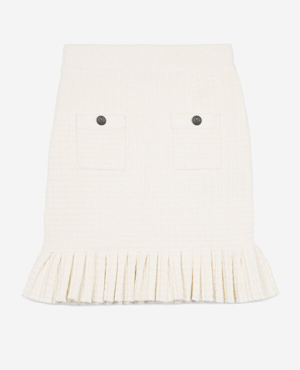 The Kooples FEMME ECRU jupe courte en maille écrue