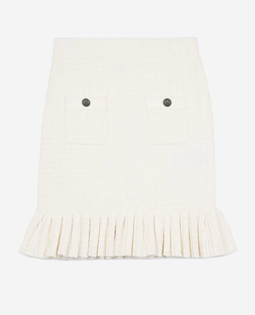 The Kooples FEMME ECRU jupe courte en maille écrue