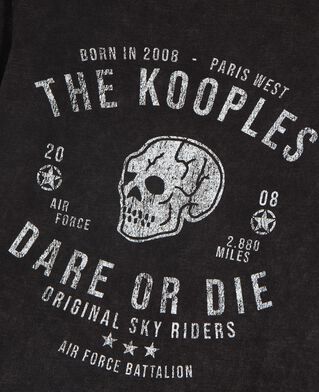 The Kooples WOMEN BLACK WASHED t-shirt with black screen print