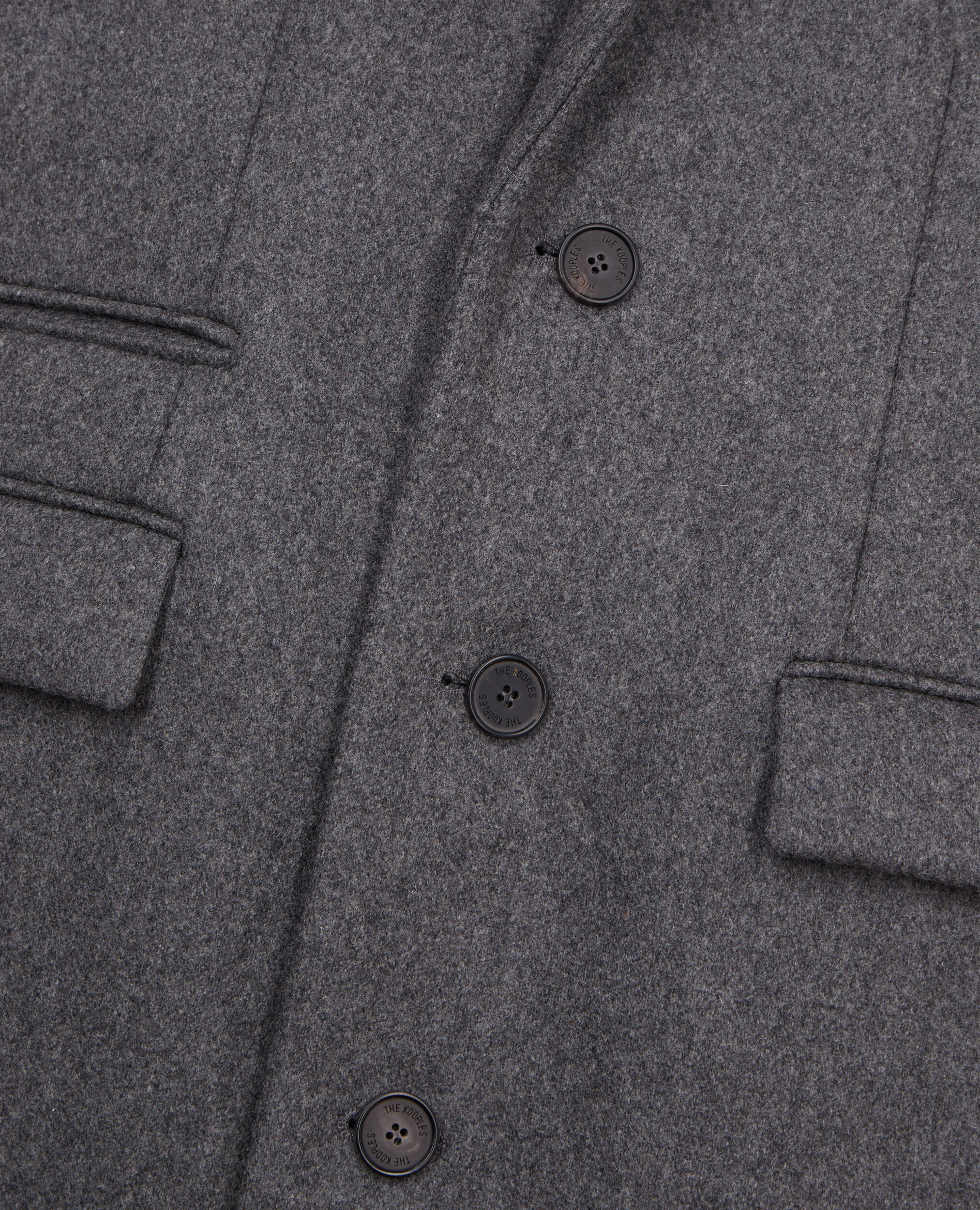Long heather grey coat in wool blend, GREY, hi-res image number null