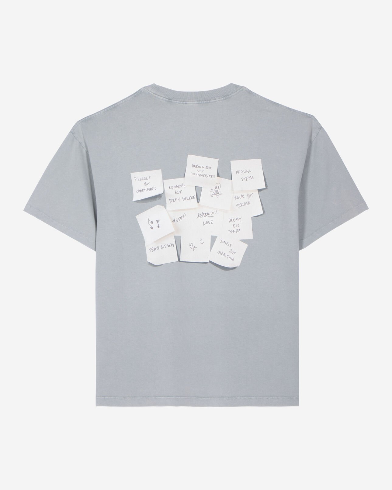 The Kooples HERREN BLUE GREY t-shirt mit blauem siebdruck