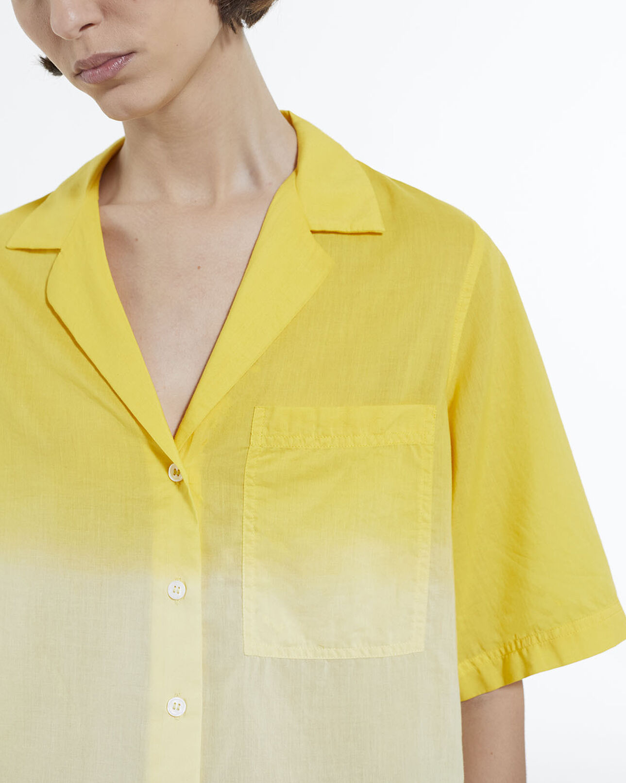 The Kooples FEMME YELLOW MELANGE chemise femme coton hawaïenne effet tie - dye