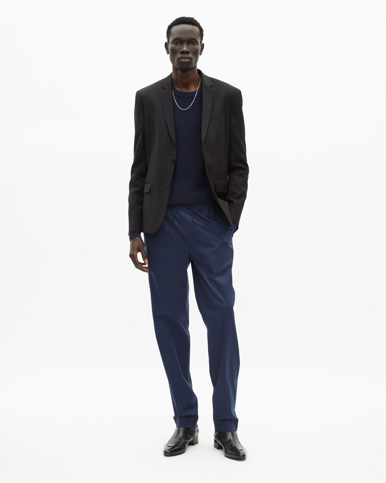 The Kooples HOMME NAVY pantalon taille élastiquée marine