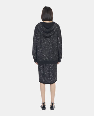 The Kooples FEMME BLACK sweatshirt &agrave; sequins en maille noire