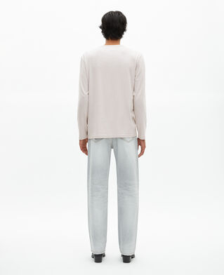 The Kooples MEN LIGHT GREY long-sleeved t-shirt with gray crest