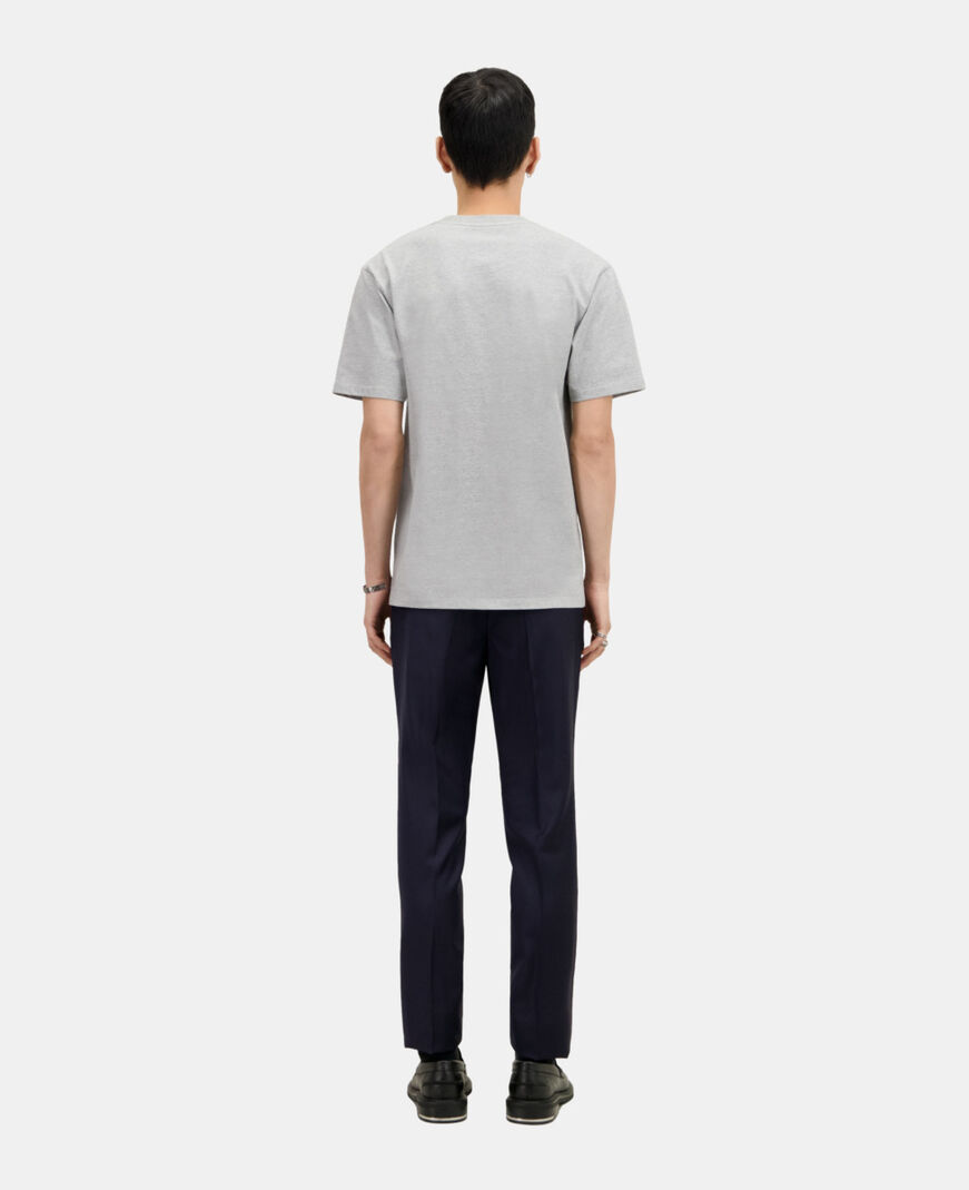 The Kooples HERREN LIGHT GREY CHINE hellgraues t-shirt mit siebdruck für herren