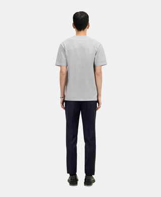 The Kooples HERREN LIGHT GREY CHINE hellgraues t-shirt mit siebdruck für herren