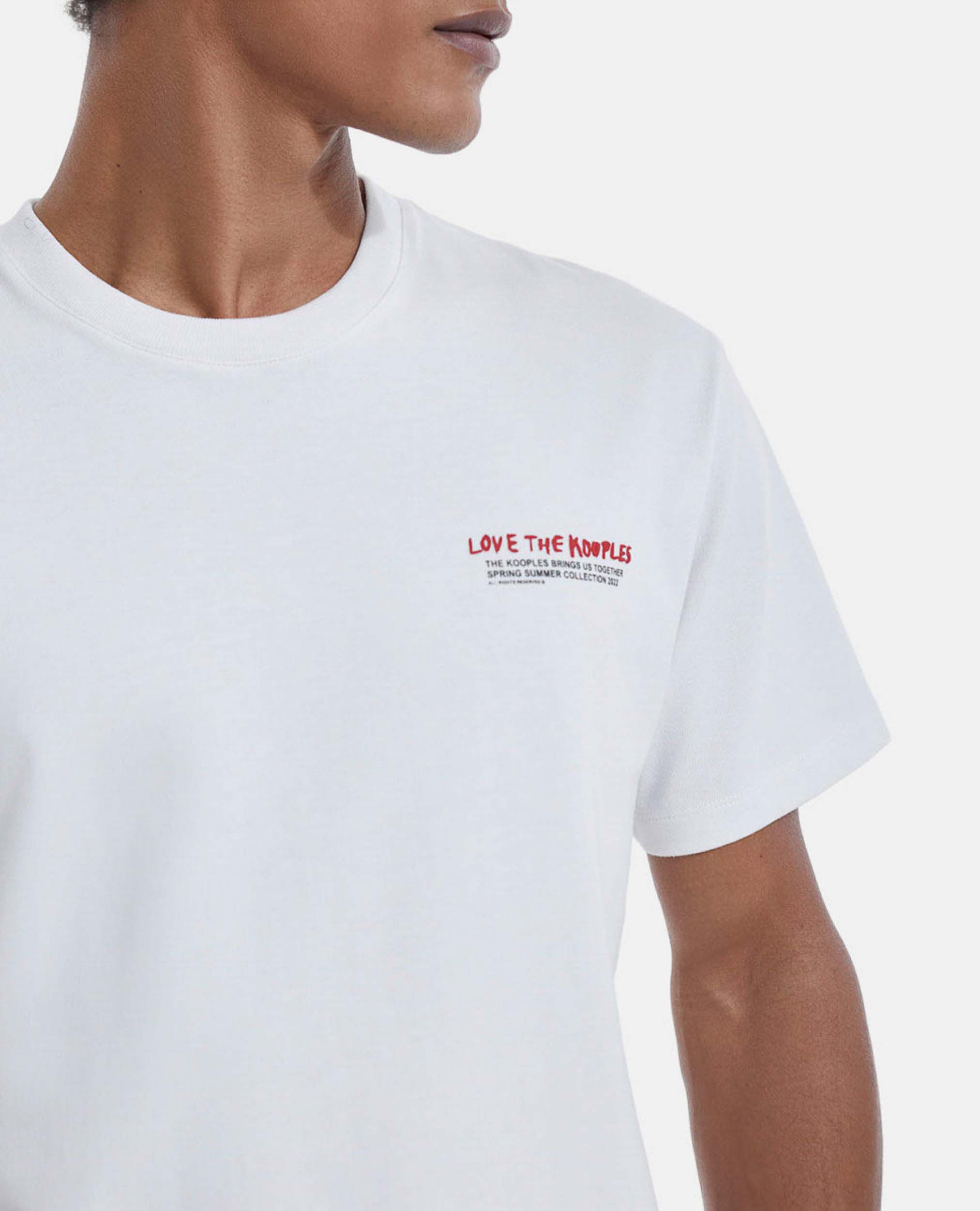 White cotton T shirt with The Kooples logo The Kooples UK