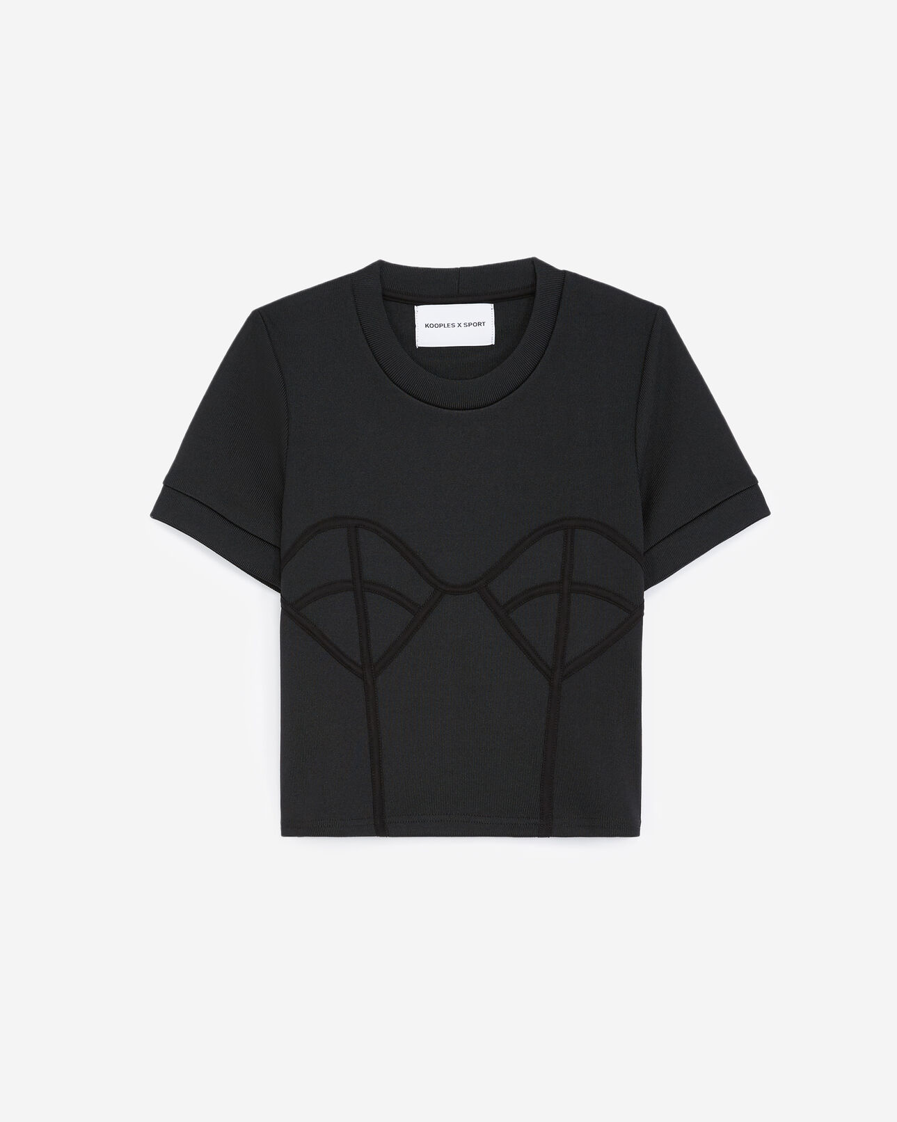 The Kooples DAMEN BLACK schwarzes strick-t-shirt