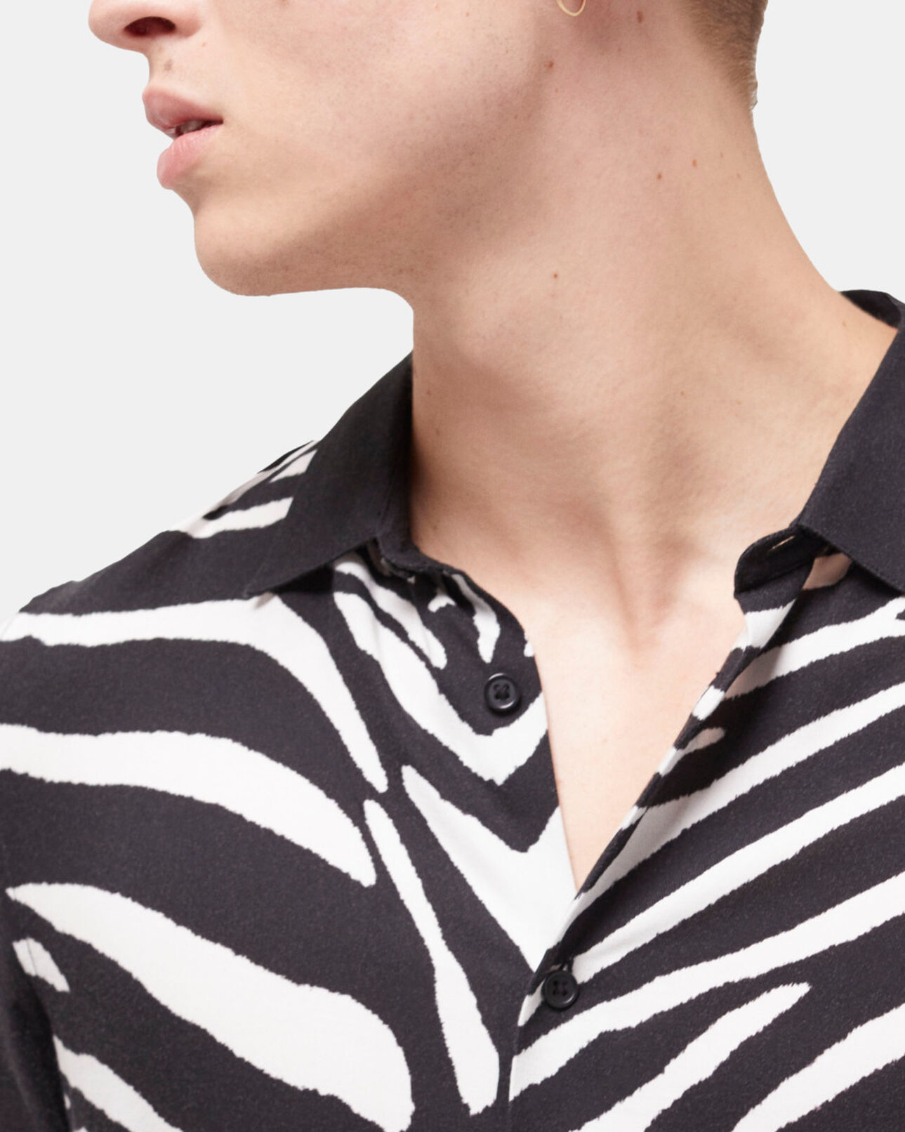 The Kooples HERREN BLACK WHITE hemd mit klassischem kragen und print