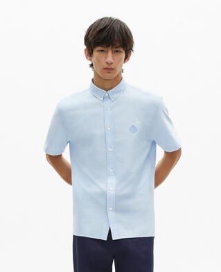 The Kooples HERREN SKY kurzarmhemd mit blauem wappen