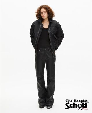 The Kooples FEMME BLACK bomber noir the kooples x schott nyc