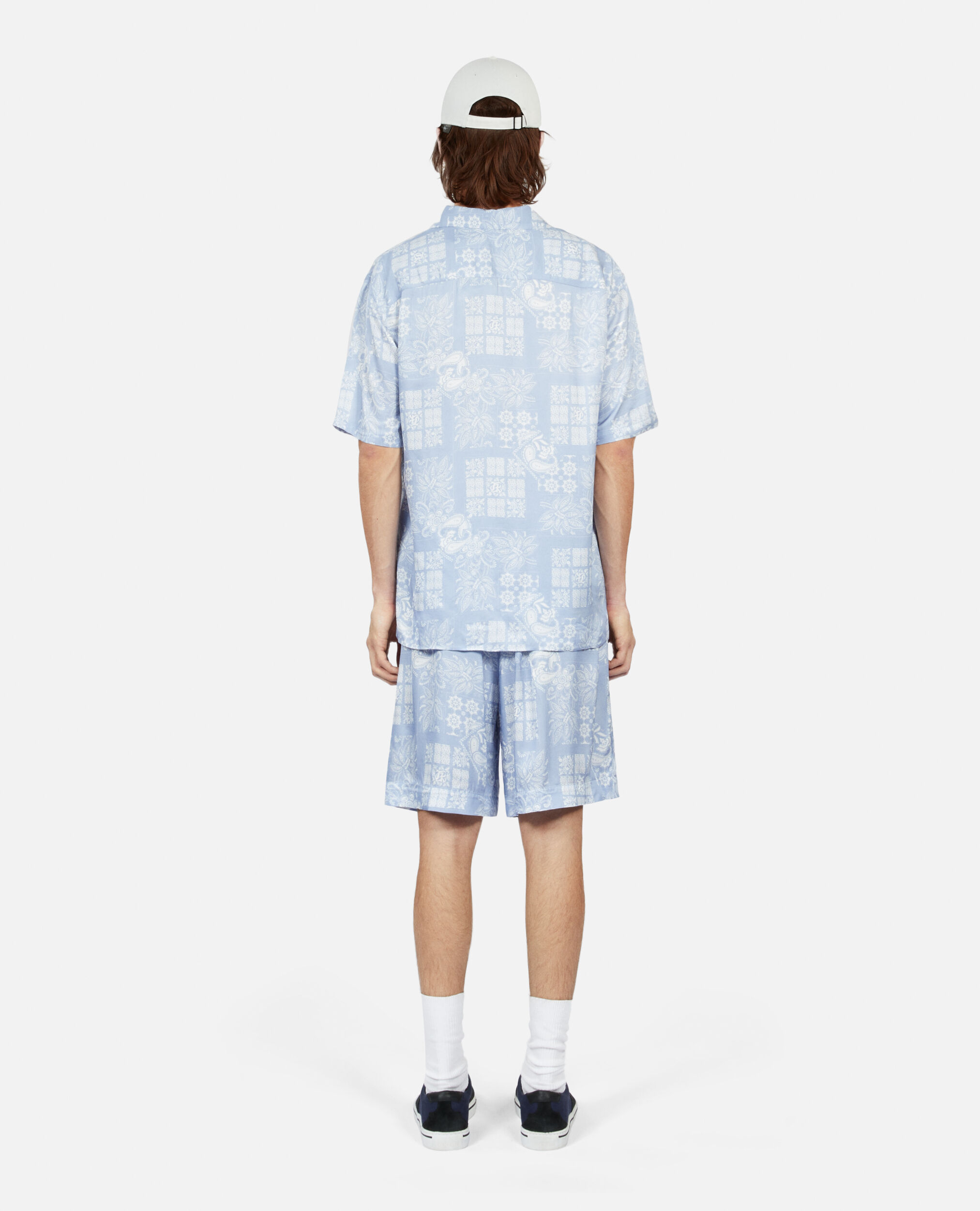 Kurzärmeliges Hemd mit Print, WHITE / SKY BLUE, hi-res image number null