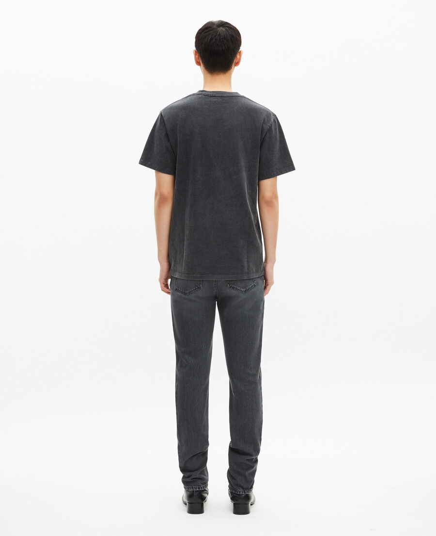 The Kooples MEN BLACK WASHED t-shirt with black panther screen print