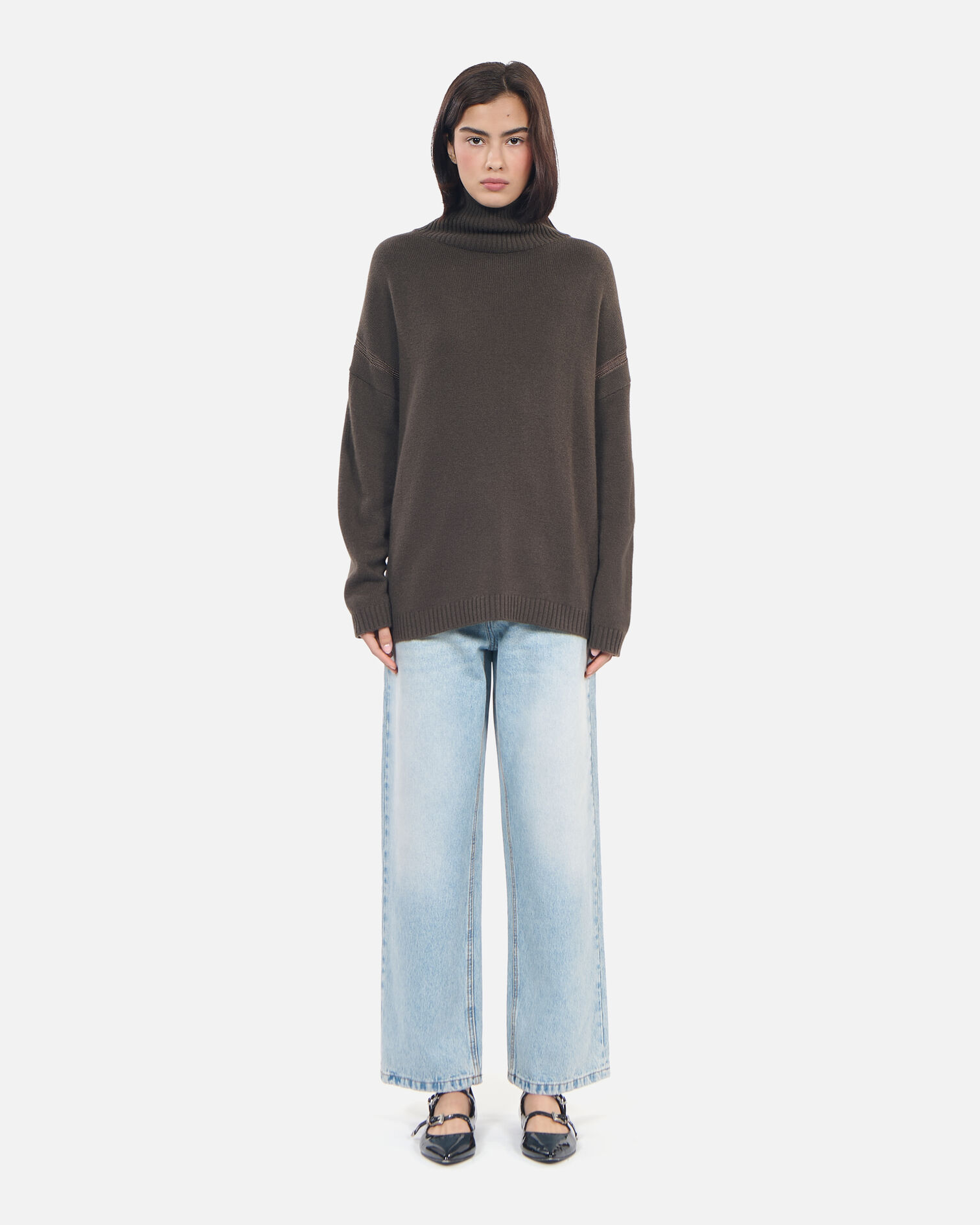Khaki cashmere sweater, KAKI, hi-res image number null