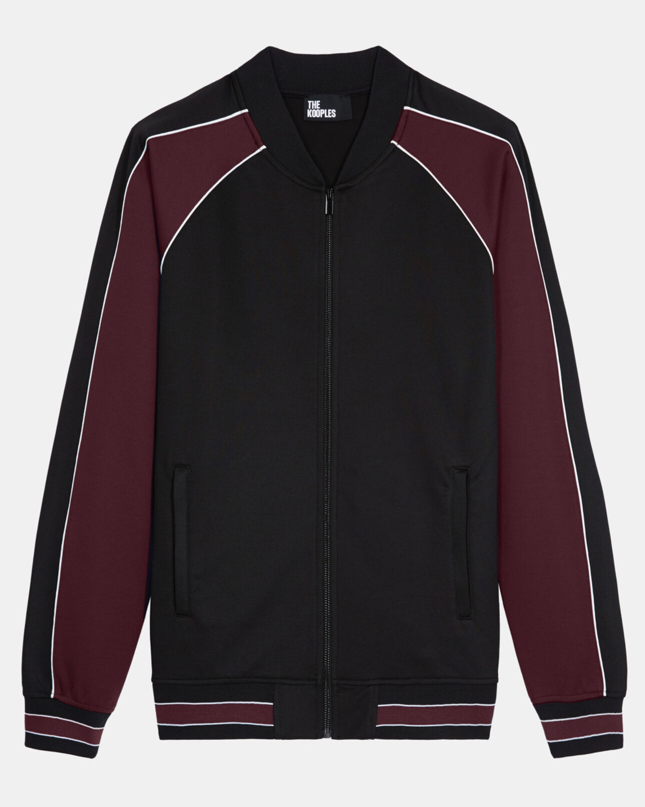 The Kooples MEN BURGUNDY red zipped sweatshirt