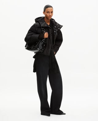 The Kooples F BLACK black down jacket with removable sleeves
