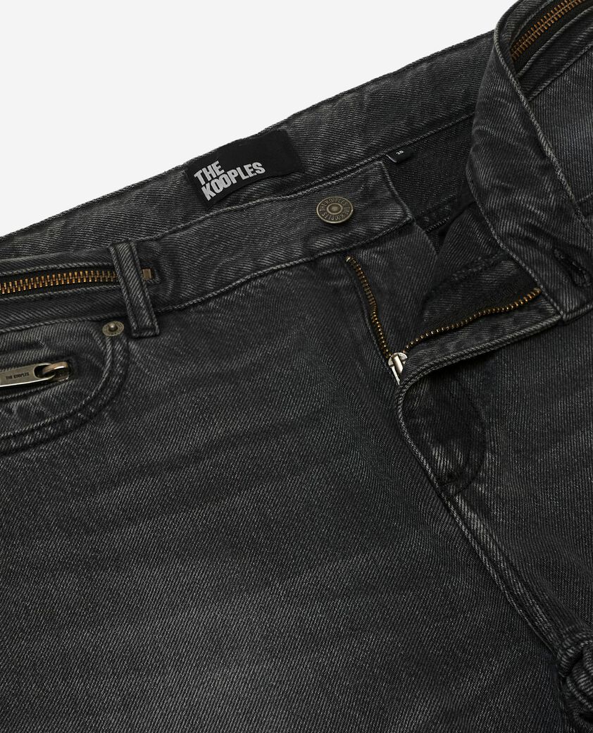 The Kooples HOMME BLACK WASHED jean slim noir d&eacute;lav&eacute;