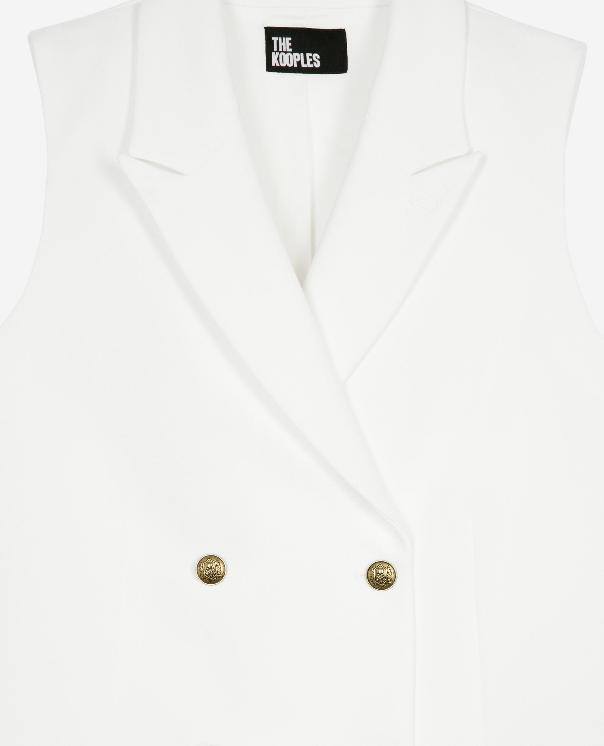 Short tailored ecru dress, WHITE, hi-res image number null