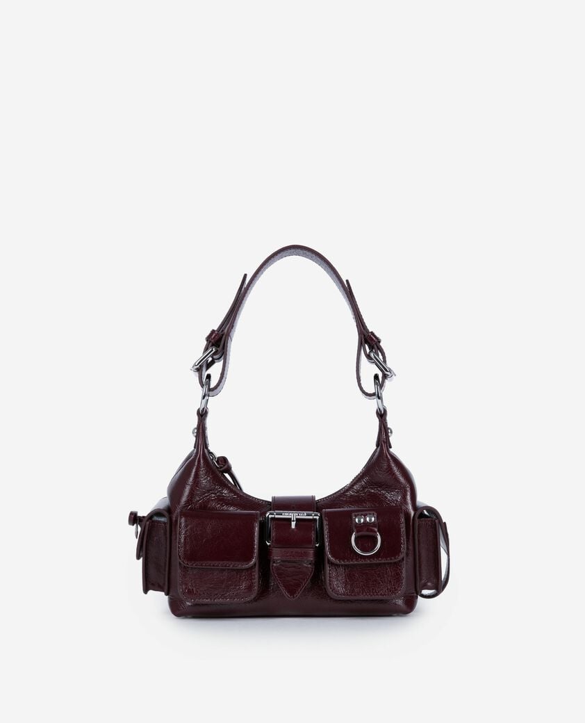 The Kooples DAMEN BORDEAUX tasche amelia small aus bordeauxfarbenem crackleder